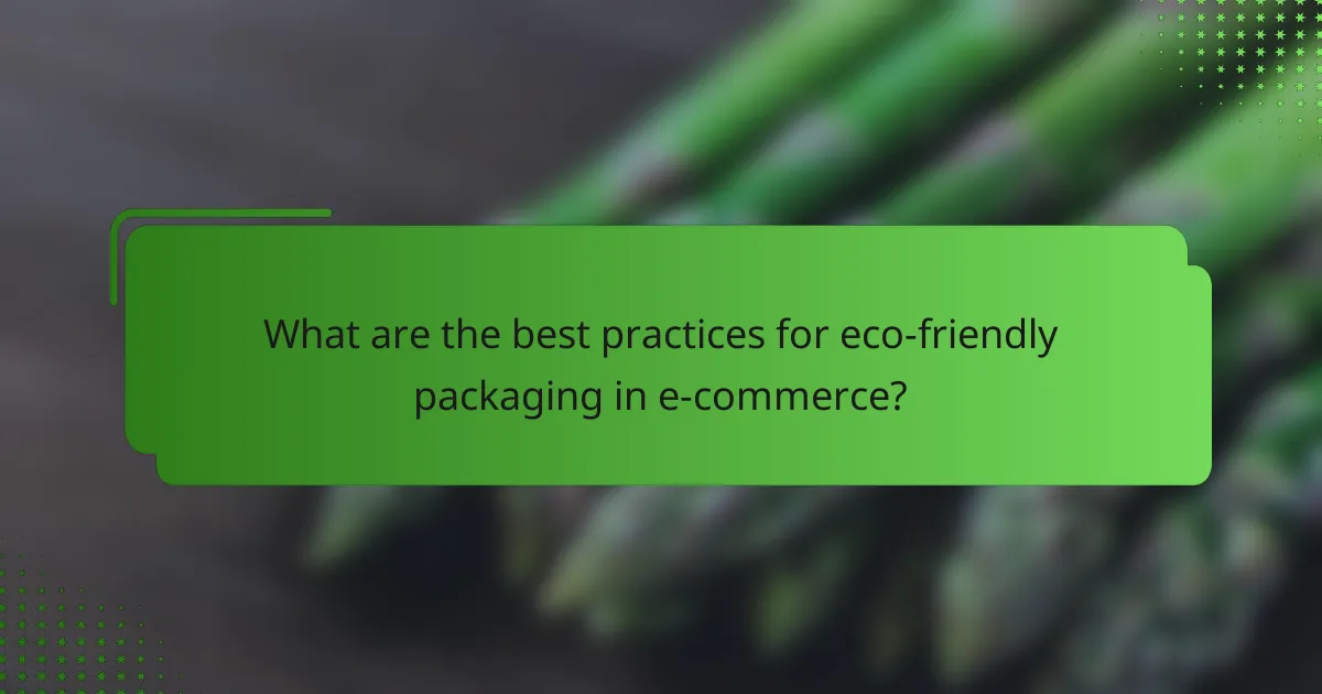 What are the best practices for eco-friendly packaging in e-commerce?