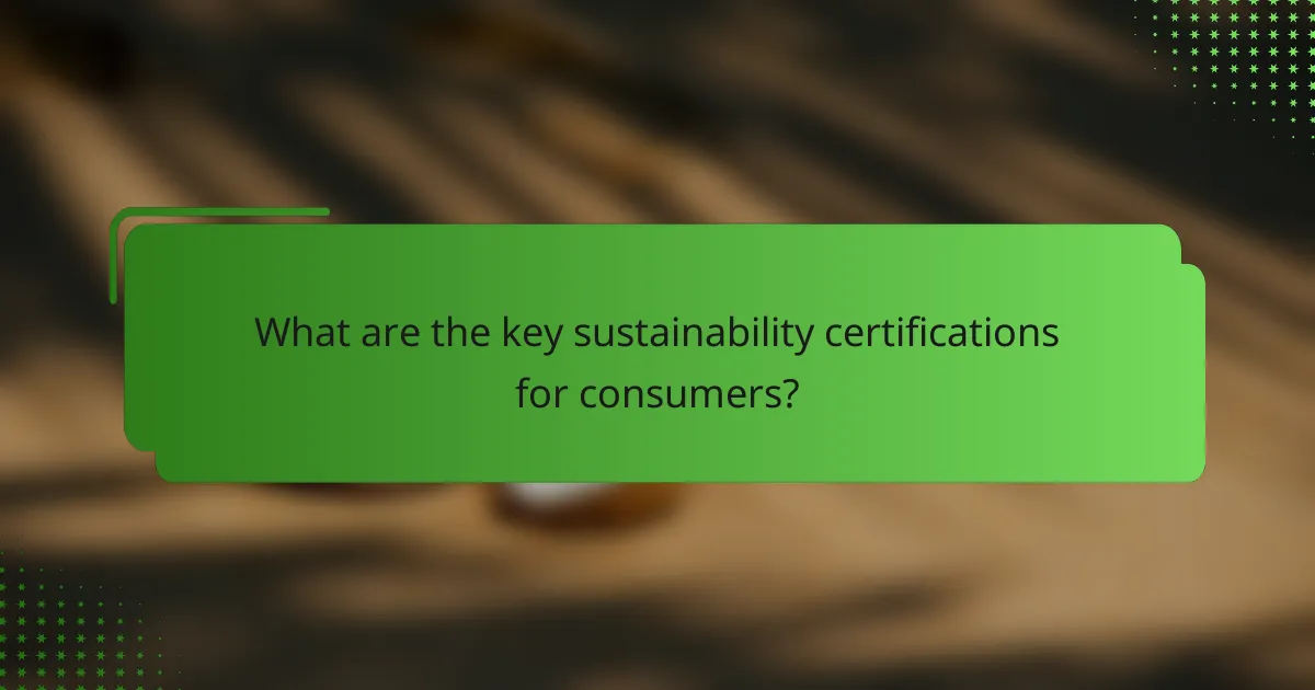 What are the key sustainability certifications for consumers?