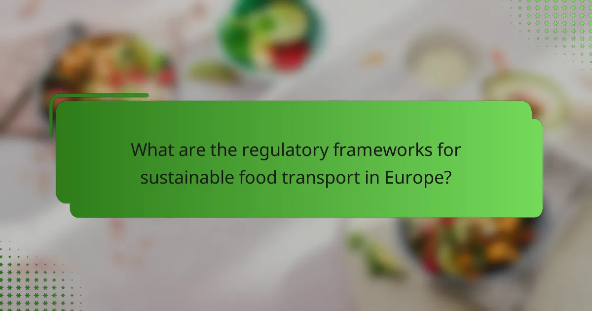 What are the regulatory frameworks for sustainable food transport in Europe?